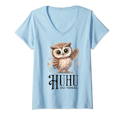 Damen HUHU DU VOGEL - HUHU Uhu Vögel Lustige Eule T-Shirt mit V-Ausschnitt Damen HUHU DU VOGEL - HUHU Uhu Vögel Lustige Eule T-Shirt mit V-Ausschnitt von HUHU DU VOGEL - HUHU Lustige Eule & Eulen Outfits