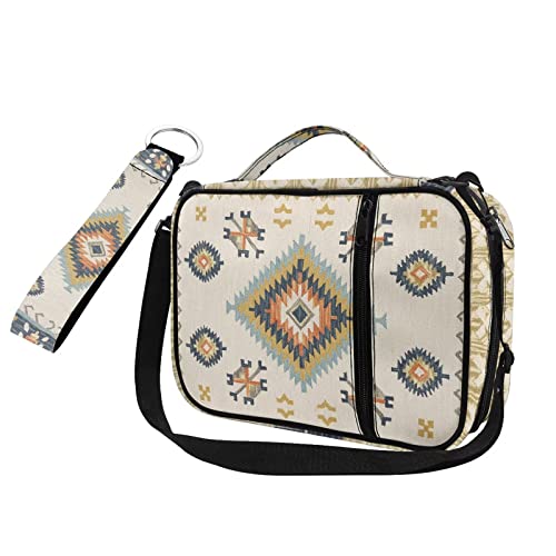 HUIACONG Aztec Boho Bibelhalter+Schlüsselanhänger Western Beige Bibeletui und Schlüsselanhänger für Frauen Mädchen Bibelzubehör mit Schlüsselring 2 Stück Set von HUIACONG