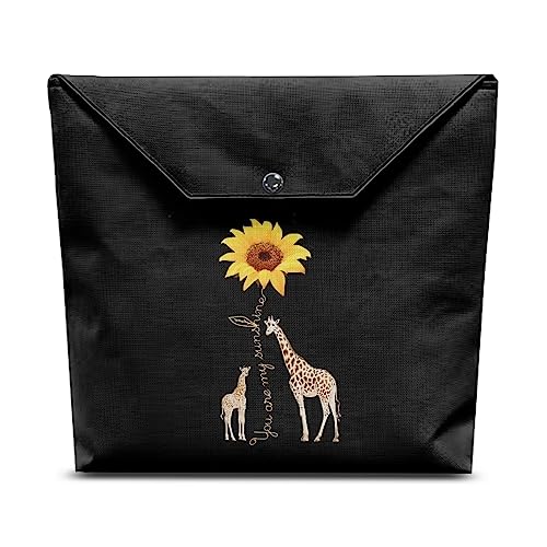 HUIACONG Buchhülle mit Sonnenblumen-Giraffe, Buchhülle mit kalsischem Text, dehnbare Buchhüllen mit Reißverschluss auf der Rückseite, Buchumschläge mit Knopfverschluss, Buchschutz für Kinder, von HUIACONG