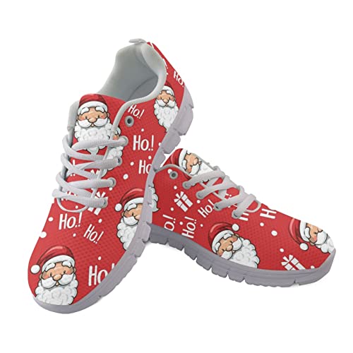 HUIACONG Christmas Shoes Weihnachtsschuhe Santa Claus Schuhe Rot Sportschuhe Sneaker Damen Gehen Arbeit Laufen Sport schnüren beiläufig Tennis Gittergewebe Shoes Größe 35 Weihnachts Mann von HUIACONG