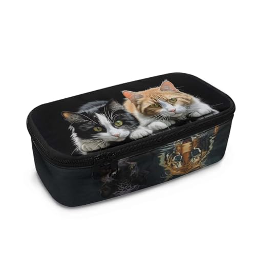 HUIACONG Federmäppchen Jungen Federmäppchen Kinder Federmäppchen Große Kapazität Penicl Case Federmäppchen, Cat Tiger Schwarz, Einheitsgröße, Federmäppchen von HUIACONG