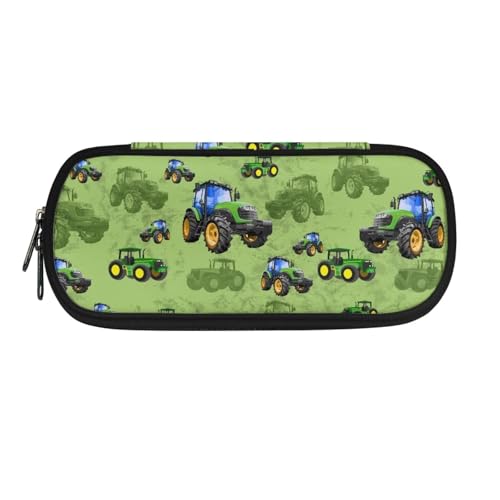 HUIACONG Federmäppchen Jungen Sekundarschule Federmäppchen Große Kapazität Bleistifte Etui Ästhetische Federmäppchen, Traktor Grün, Einheitsgröße, Federmäppchen von HUIACONG
