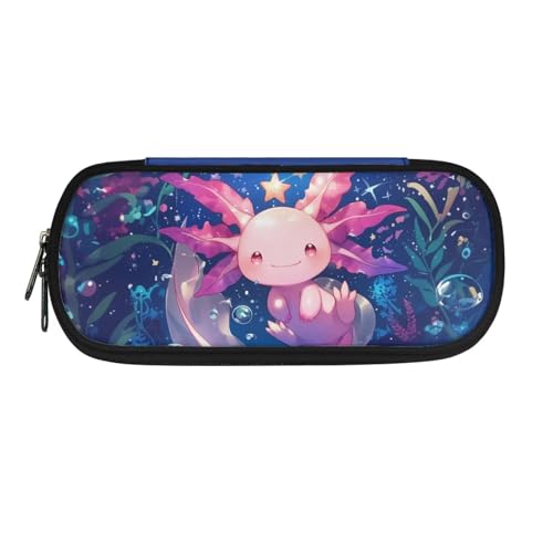 HUIACONG Federmäppchen für Kinder, Sekundarschule, Federmäppchen, Federmäppchen, Federmäppchen, Federmäppchen, Axolotl, Einheitsgröße, Federmäppchen von HUIACONG