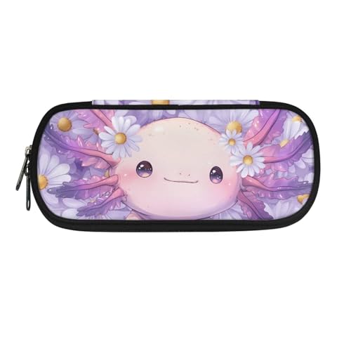 HUIACONG Federmäppchen für Kinder, Sekundarschule, Federmäppchen, Federmäppchen, Federmäppchen, Federmäppchen, Axolotl Chrysantheme, Einheitsgröße, Federmäppchen von HUIACONG