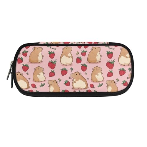 HUIACONG Federmäppchen für Kinder, Sekundarschule, Federmäppchen, Federmäppchen, Federmäppchen, Federmäppchen, Capybara Strawberry, Einheitsgröße, Federmäppchen von HUIACONG