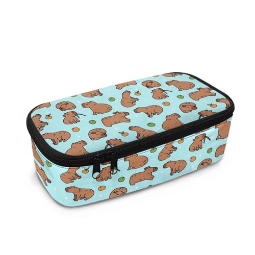 HUIACONG Federmäppchen für Kinder, ästhetisches Federmäppchen, großes Fassungsvermögen, Capybara Blue, Einheitsgröße, Federmäppchen von HUIACONG
