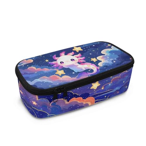 HUIACONG Federmäppchen für Kinder, ästhetisches Federmäppchen, großes Fassungsvermögen, Federmäppchen, Axolotl Galaxy Star, Einheitsgröße, Federmäppchen von HUIACONG