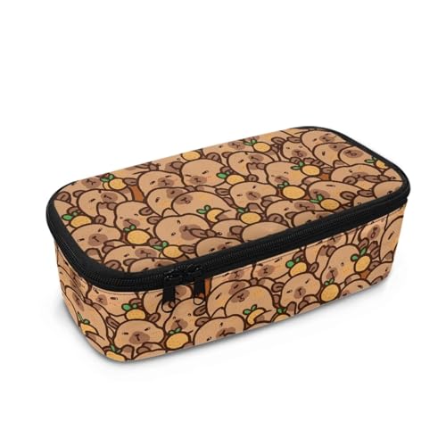 HUIACONG Federmäppchen für Kinder, ästhetisches Federmäppchen, großes Fassungsvermögen, Federmäppchen, Capybara Orange, Einheitsgröße, Federmäppchen von HUIACONG