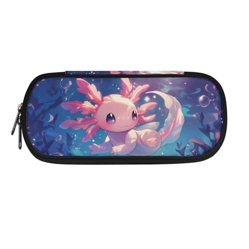 HUIACONG Federmäppchen für Mädchen, Federmäppchen, leichtes Federmäppchen, ästhetisches Federmäppchen, Axolotl, Einheitsgröße, Federmäppchen von HUIACONG