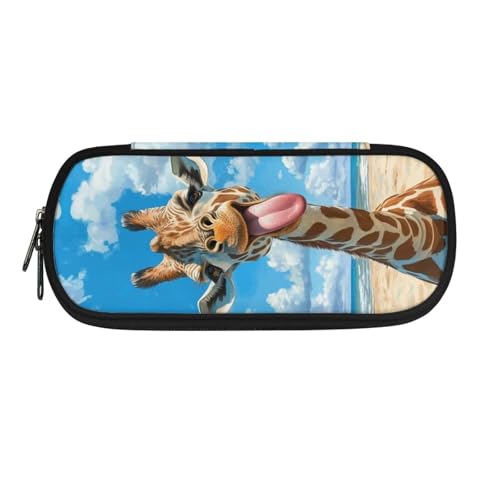 HUIACONG Federmäppchen für Mädchen, Federmäppchen, leichtes Federmäppchen, ästhetisches Federmäppchen, Giraffe Beach, Einheitsgröße, Federmäppchen von HUIACONG