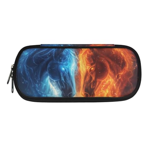 HUIACONG Federmäppchen für Mädchen, Federmäppchen, leichtes Federmäppchen, ästhetisches Federmäppchen, Horse Fire Ice, Einheitsgröße, Federmäppchen von HUIACONG
