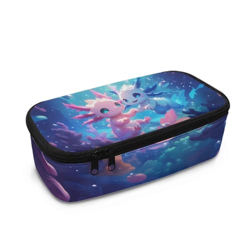 HUIACONG Kids Pencil Cases Pemcil Case Pencil Case Children Pencil Case Aesthetic Pencilcases, Axolotl, Einheitsgröße, Federmäppchen von HUIACONG