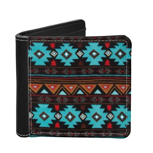 HUIACONG Schlanke, dünne Brieftaschen für Herren, für Bargeld, Münzen, Aufbewahrung von Karten, Bifold Wallets, Azteken-Südwestliche Geometrie, Einheitsgröße, Casual von HUIACONG