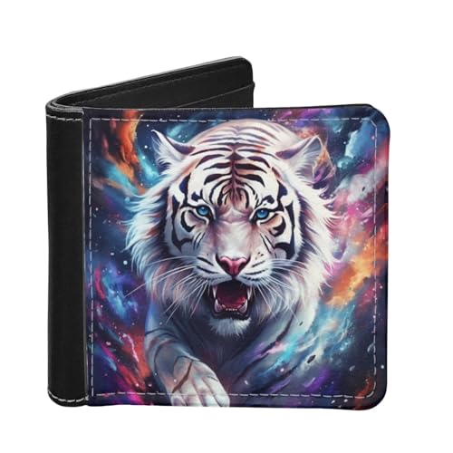 HUIACONG Schlanke, dünne Brieftaschen für Herren, für Bargeld, Münzen, Aufbewahrung von Karten, Bifold Wallets, Galaxy Tiger Star, Einheitsgröße, Casual von HUIACONG