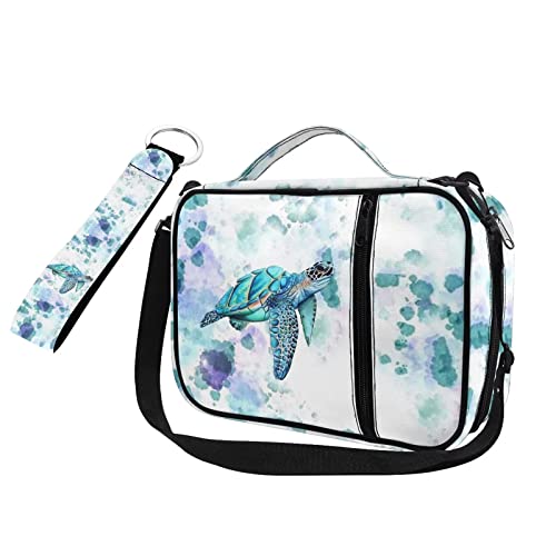 HUIACONG Tie Dye Schildkröte Bibeltasche mit Schlüsselanhänger für Erwachsene Kinder Bibelhülle + Schlüsselanhänger, 2 Pack Set Bibelhülle und Schlüsselanhänger für Männer Jungen Große Größe von HUIACONG