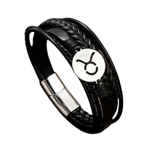 HUIANGLIYG 12 Sternbild Armbänder für Damen und Herren, Mehrlagiges, Gedrehtes, Gewebtes Lederarmband, Retro Punk Sternzeichen Sternbild, Handgefertigtes Armband für Freundschaftsschmuck, Geburts von HUIANGLIYG