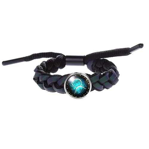 HUIANGLIYG 12 Sternbild Armbänder mit Sternenhimmel, Verstellbar, Handgefertigt, Gedreht, Geflochtenes Seil, Retro Punk Armband mit Sternzeichen Konstellation, Schmuck, Geschenk für Damen und Herr von HUIANGLIYG