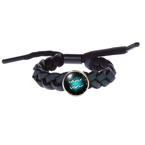 HUIANGLIYG 12 Sternbild Armbänder mit Sternenhimmel, Verstellbar, Handgefertigt, Gedreht, Geflochtenes Seil, Retro Punk Armband mit Sternzeichen Konstellation, Schmuck, Geschenk für Frauen und Mä von HUIANGLIYG