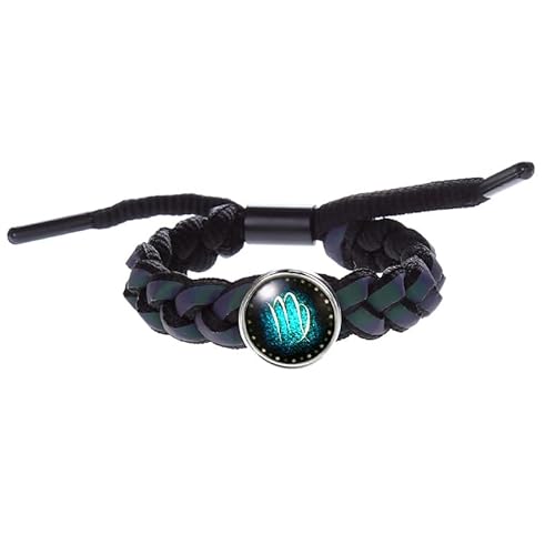 HUIANGLIYG 12 Sternbild Armbänder mit Sternenhimmel, Verstellbar, Handgefertigt, Gedreht, Geflochtenes Seil, Retro Punk Armband mit Sternzeichen Konstellation, Schmuck, Geschenk für Frauen und Mä von HUIANGLIYG