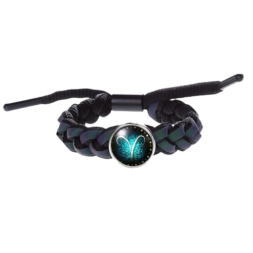 HUIANGLIYG 12 Sternbild Armbänder mit Sternenhimmel, Verstellbar, Handgefertigt, Gedreht, Geflochtenes Seil, Retro Punk Armband mit Sternzeichen Konstellation, Schmuck, Geschenk für Frauen und Mä von HUIANGLIYG