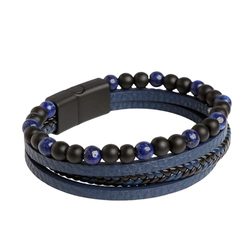 HUIANGLIYG Armband Herren Leder,Herren Perlen Lederarmbänder, Mehrlagig, Handgefertigt, Gewebtes Seilarmband, Statement Stapel Armreif mit Schnalle, Vintage Glücksschmuck, Geschenkidee für Unisex HUIANGLIYG Armband Herren Leder,Herren Perlen Lederarmbänder, Mehrlagig, Handgefertigt, Gewebtes Seilarmband, Statement Stapel Armreif mit Schnalle, Vintage Glücksschmuck, Geschenkidee für Unisex von HUIANGLIYG