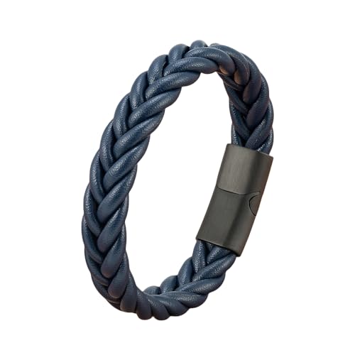 HUIANGLIYG Herren Armband,Geflochtenes Echtlederarmband für Herren, Klassisch, Handgefertigt, Gedrehtes Webarmband, Lässiges Business Armband mit Schwarzem Verschluss, Vintage Punk, Charmanter Sch HUIANGLIYG Herren Armband,Geflochtenes Echtlederarmband für Herren, Klassisch, Handgefertigt, Gedrehtes Webarmband, Lässiges Business Armband mit Schwarzem Verschluss, Vintage Punk, Charmanter Sch von HUIANGLIYG