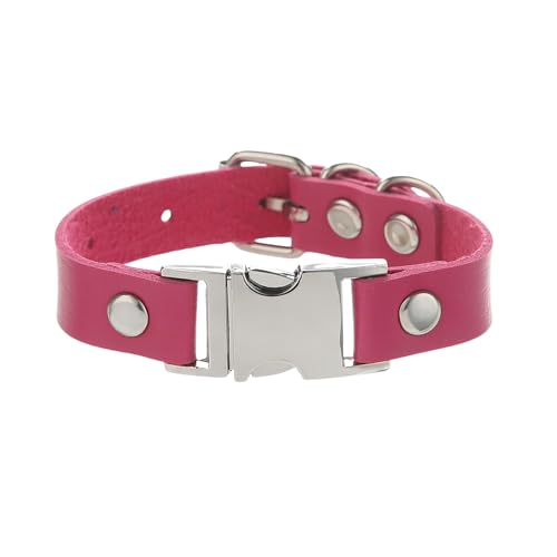HUIANGLIYG Herren Damen Punk Lederarmband Verstellbar Wickel Handgefertigtes Armband mit Dornschließe Vintage Rock Biker Handgelenk Armreif Mehrfarbig für Ihn Sie Accessoires Rose Rot von HUIANGLIYG