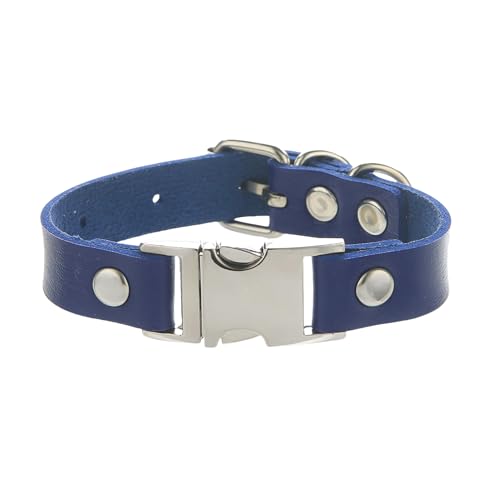 HUIANGLIYG Herren Damen Punk Lederarmband Verstellbar Wickelarmband Handgefertigt mit Dornschließe Vintage Rock Biker Armreif Mehrfarbig für Ihn Sie Accessoires Marineblau von HUIANGLIYG