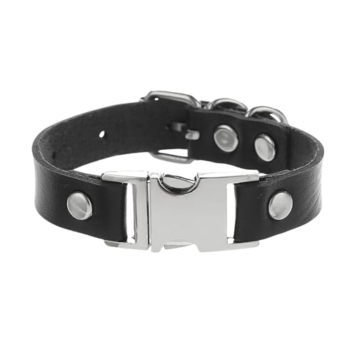 HUIANGLIYG Herren Damen Punk Lederarmband Verstellbar Wickelarmband Handgefertigt mit Dornschließe Vintage Rock Biker Armreif Mehrfarbig für Ihn Sie Accessoires Schwarz von HUIANGLIYG