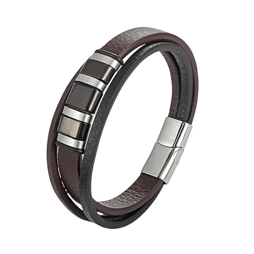 HUIANGLIYG Lederarmband,Echtleder Geflochtenes Armband für Herren, Mehrlagig Gewebtes Seil Armband mit Magnetverschluss, Klassisches Business Casual Armreif, Schmuck, Geschenk für Unisex, HUIANGLIYG Lederarmband,Echtleder Geflochtenes Armband für Herren, Mehrlagig Gewebtes Seil Armband mit Magnetverschluss, Klassisches Business Casual Armreif, Schmuck, Geschenk für Unisex, von HUIANGLIYG