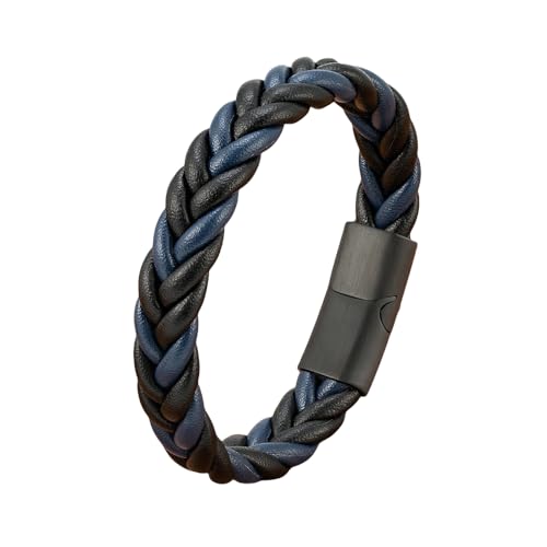 HUIANGLIYG Lederarmband Herren,Geflochtenes Echtlederarmband für Herren, Klassisch, Handgefertigt, Gedrehtes Webarmband, Lässiges Business Armband mit Schwarzem Verschluss, Vintage Punk, Charmante HUIANGLIYG Lederarmband Herren,Geflochtenes Echtlederarmband für Herren, Klassisch, Handgefertigt, Gedrehtes Webarmband, Lässiges Business Armband mit Schwarzem Verschluss, Vintage Punk, Charmante von HUIANGLIYG