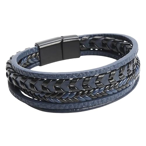 HUIANGLIYG Lederarmband Herren,Herren Armband Aus Mehrlagigem Gewebtem Leder, Klassisches Doppelsträngiges Seil, Geflochtenes Wickelarmband, Handgefertigt, Spleiß Manschettenarmreif für Paare, Fr HUIANGLIYG Lederarmband Herren,Herren Armband Aus Mehrlagigem Gewebtem Leder, Klassisches Doppelsträngiges Seil, Geflochtenes Wickelarmband, Handgefertigt, Spleiß Manschettenarmreif für Paare, Fr von HUIANGLIYG