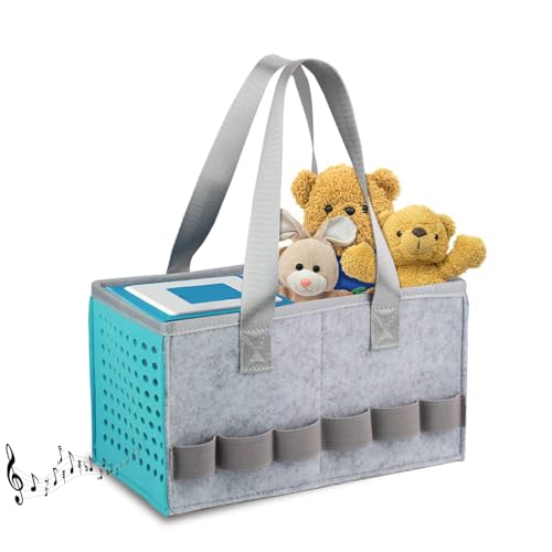 HUIBOHOU Tragetasche für Toniebox-Starter-Set und Zubehör, Filz-Organizer-Tasche für Toniebox-Audio-Player und Figur, Reisetasche mit Griff für Toniebox und Zubehör., blau, Klassisch von HUIBOHOU