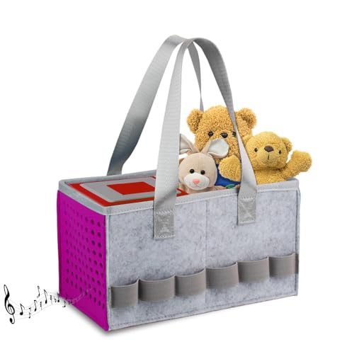 HUIBOHOU Tragetasche für Toniebox-Starter-Set und Zubehör, Filz-Organizer-Tasche für Toniebox-Audio-Player und Figur, Reisetasche mit Griff für Toniebox und Zubehör., violett, Klassisch von HUIBOHOU