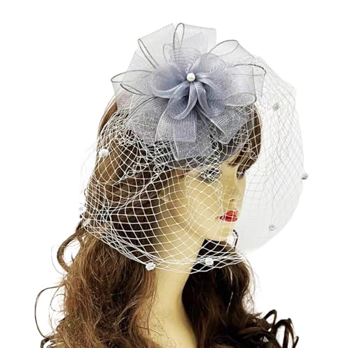 HUIFACAI 1920er Vintage Flapper Kopfbedeckung mit schwarzer Haarspange, Netzblume und Haarnadel, Haarschmuck für Damen und Mädchen von HUIFACAI