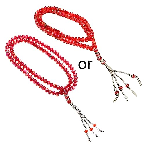 HUIFACAI 9 Farben 99 Perlen Kristall Seil Kette Charm Religiöse Tasbih Gebetskette Armband Damen Herren Schmuck von HUIFACAI