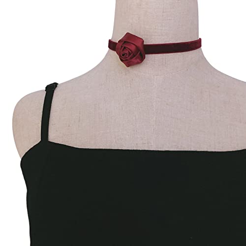 HUIFACAI Halskette mit Rosenblüten, Spitze, für Damen und Mädchen, Gothic, Halloween, Festival, Blume, Choker, sexy Halsband, Schmuck von HUIFACAI