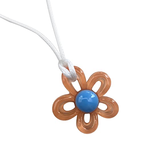 HUIFACAI Handgefertigte Halskette mit Rosen-Anhänger für Damen und Mädchen, Harz, Blume, Schlüsselbeinkette, einzigartiges Geschenk, Valentinstagsschmuck von HUIFACAI