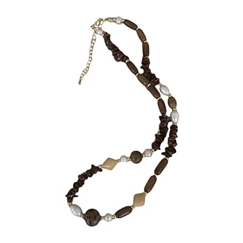 HUIFACAI Retro Anhänger Halskette Perlen Halskette Kette Halskette Handarbeit Perlenkette Halskette Geburtstagsgeschenk für Frauen Mädchen von HUIFACAI