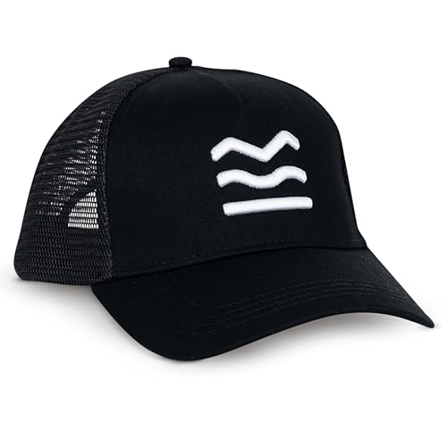 HUIIKE Trucker Cap Herren und Frauen, Schwarz Kappe Herren mit Atmungsaktivem Mesh, Cappy Mann und Damen | Einheitsgröße Verstellbare Sport Baseball Cap Sommer | Trucker Hat Schwarz Erwachsene von HUIIKE