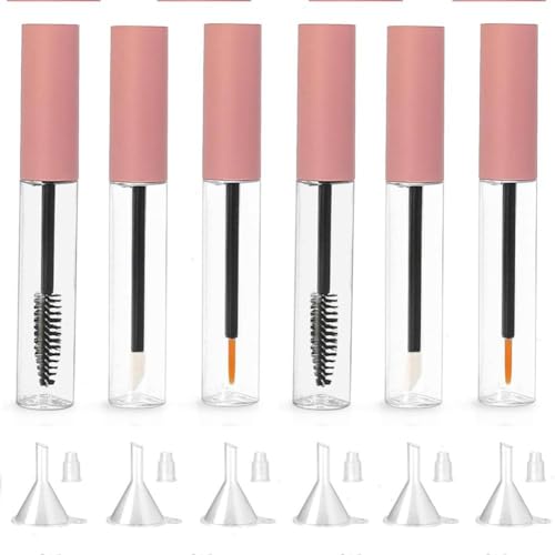 18-teiliges Set, leere Mascara-Röhre und Stabglas, 10 ml leere Mascara-Tube mit Gummistopfen und Trichter, transparente Mascara-Tube für Rizinusöl/Augenbrauen-Wachstumsserum/Kokosöl von HUIIUH