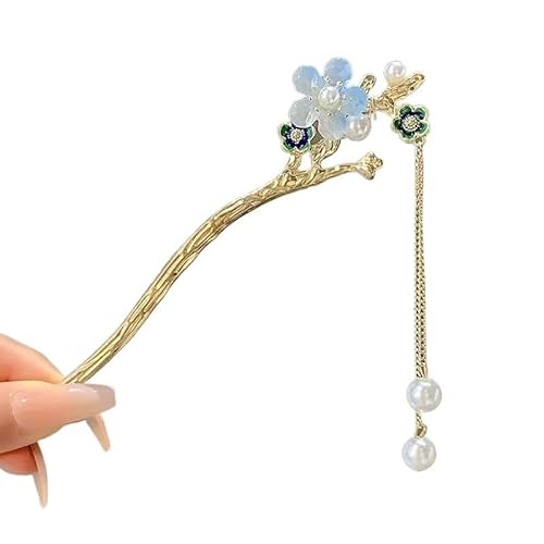 1 x Haarspange im chinesischen Stil für Frauen, Haarnadeln, Blume, handgefertigt, Schmuck, Zubehör, Haarschmuck (12) von HUIJIQX