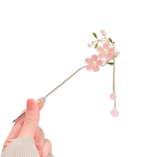 1 x Haarspange im chinesischen Stil für Frauen, Haarnadeln, Blume, handgefertigt, Schmuck, Zubehör, Haarschmuck (17) von HUIJIQX
