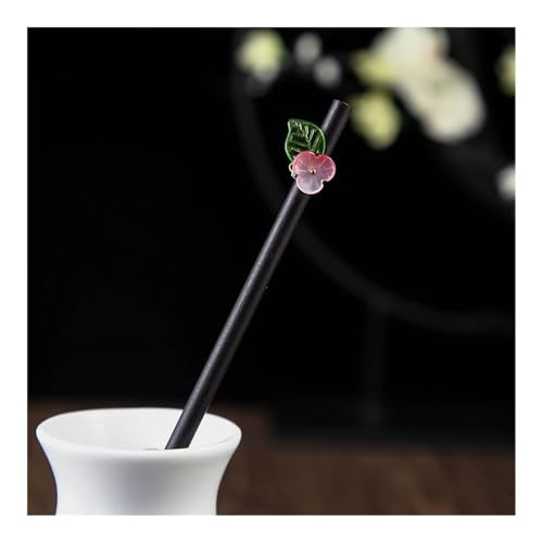 1 x Holz-Haarspange im chinesischen Stil, Blumen-Haarnadel mit Quaste, elegante Damen-Haarspange, Haarschmuck, Vintage-Stil (8) von HUIJIQX