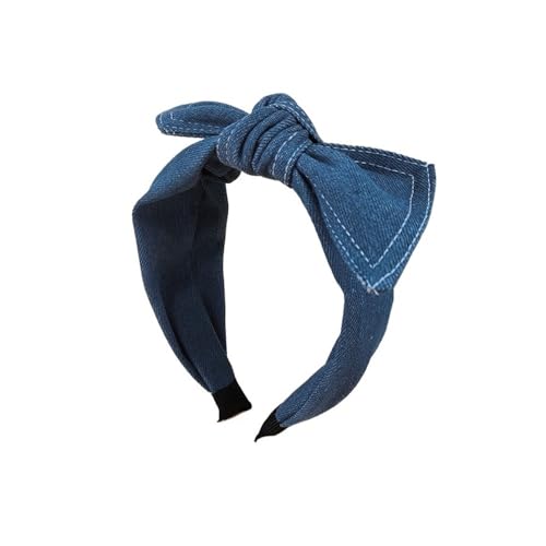 Cowboy-Haarreif mit Schleife, Vintage-Stil, gekräuselter Stoff, einfache breite Kanten, Hasenohren, Haarschmuck (schwarz) von HUIJIQX