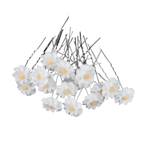 Elegante Perle Kristall Haarspange Hochzeit Hochzeit U-Form Metall Haarkamm Gabeln für Frauen Haarspangen Schmuck Accessoires 20 Stück (20 Stück Ohrstecker 12) von HUIJIQX