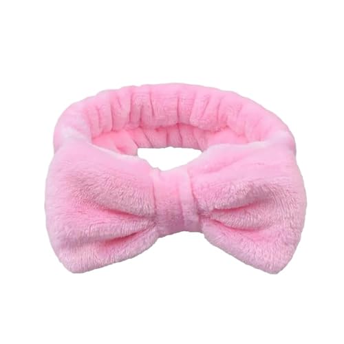 Frauen Solide Schleife Stirnbänder Korallen-Fleece Make-up Spa Waschen Gesicht Turban Kopf Wrap Mädchen Haar Handtuch Zubehör Stirnband Haarbänder (B) von HUIJIQX