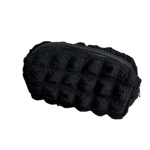 HUIJIQX 1 x Kosmetiktasche, Make-up-Tasche, einfarbig, Federmäppchen, kreatives Kissen, Schulbedarf, Schreibwaren-Box, Kosmetik-Organizer, Schwarz , Einheitsgröße von HUIJIQX