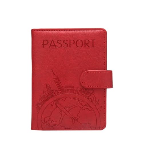 HUIJIQX Anti-Diebstahl Global Tourism Passport Cover Wallet Bag Herren Damen ID Adresskartenhalter Tragbares Reisezubehör, rot, Einheitsgröße von HUIJIQX