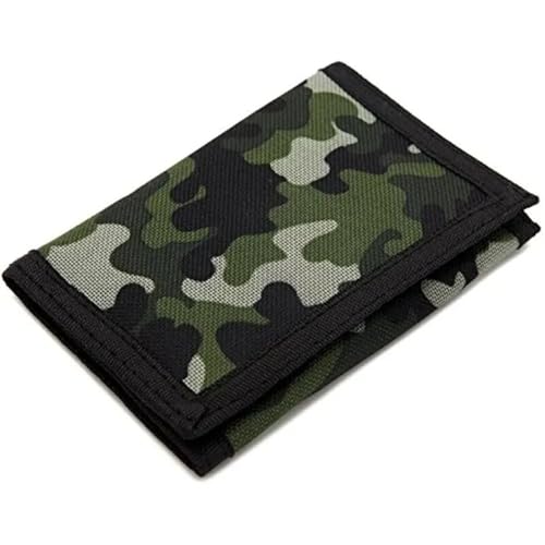 HUIJIQX Herren Geldbörse Camouflage Stoff Geldbörse Faltbar Polyester Kurz Geldtasche Jungen Casual Trendy Geldbörsen, Stil 2, 1pc von HUIJIQX